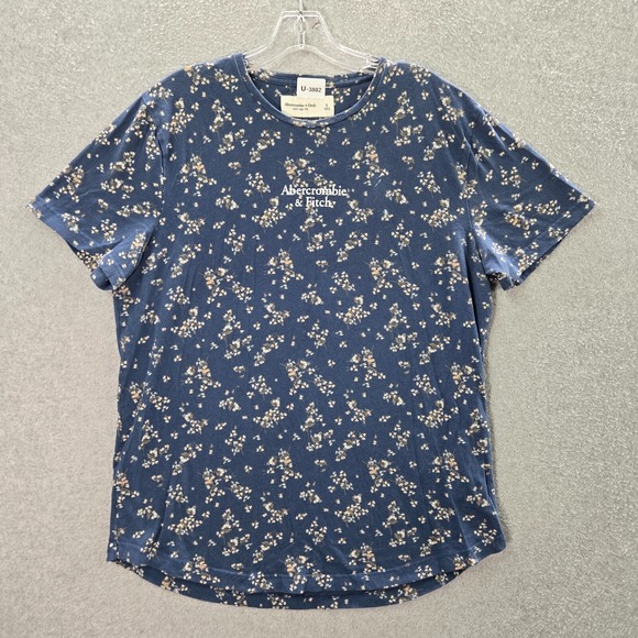 Abercrombie & Fitch Men Shirt Large Blue Y2K Soft A&F Short Sleeve Tee - Picture 1 of 9